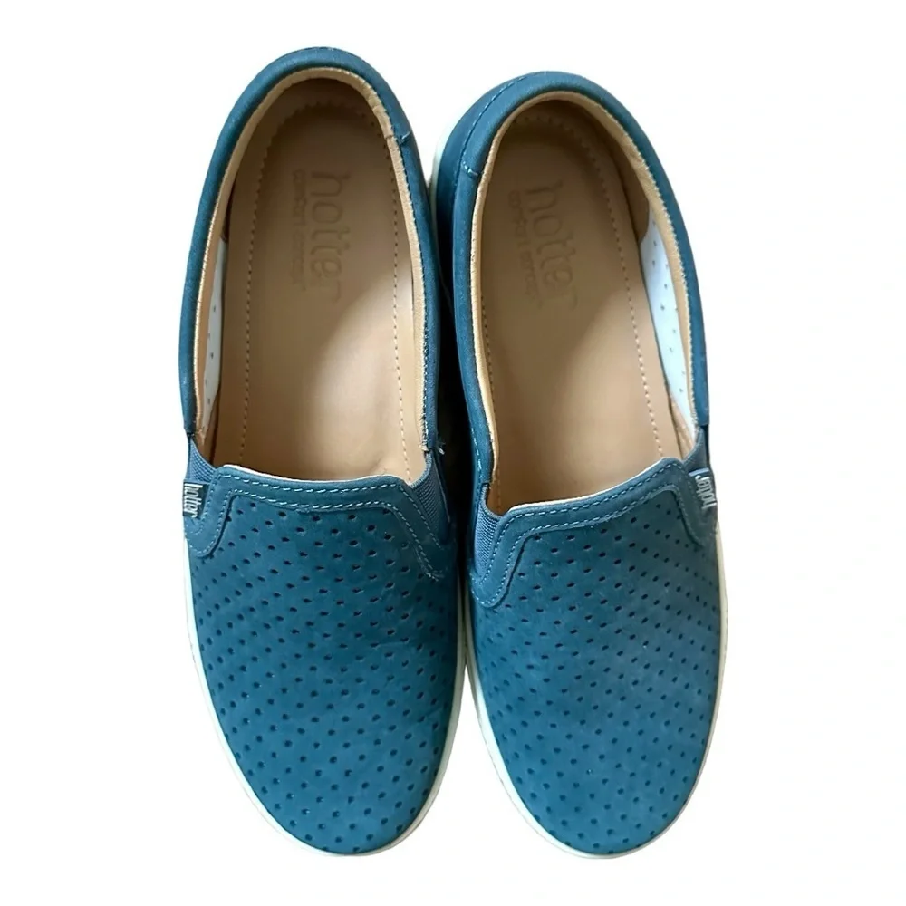 Hotter Daisy Women's Slip-on Shoe Leather Blue Size 6